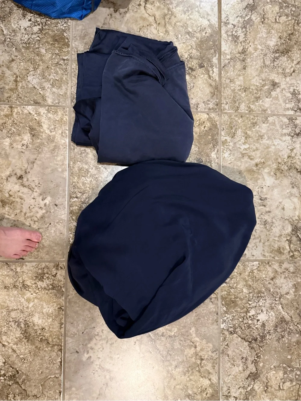 Lily Silk 22MM Dark Blue Cal King Silk Flat Sheet and Fitted Sheet